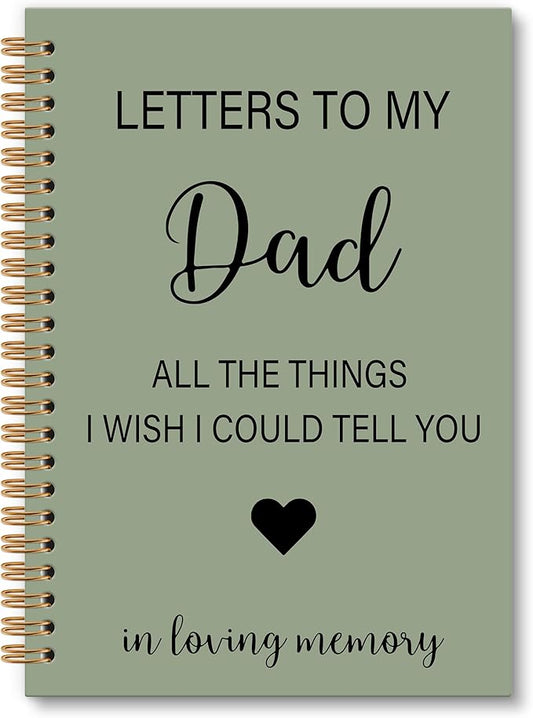 Memorial Gifts for Loss of Dad Grief Notebook Journal, Letters to My Dad in Heaven Journal, Sympathy Notebooks Gifts for Loss of Dad Father, In Loving Memory Sympathy Gifts, 6x8.2In（Green）