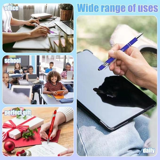 20 Pieces Inspirational Pens, Motivational Ballpoint Pen with Stylus Tip Funny Ink Pens Bulk Inspirational Gifts for Women Coworkers Office Supplies Black Ink