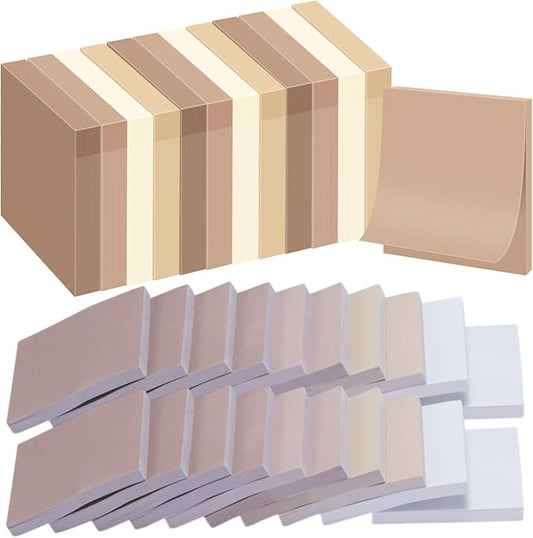 Fainne 24 Pack Sticky Notes Bulk Back to School Supplies Self Stick Note Pads Paper Memo for Office First Day of School Student Teacher Essentials (2 x 2 Inches,Simple Color)