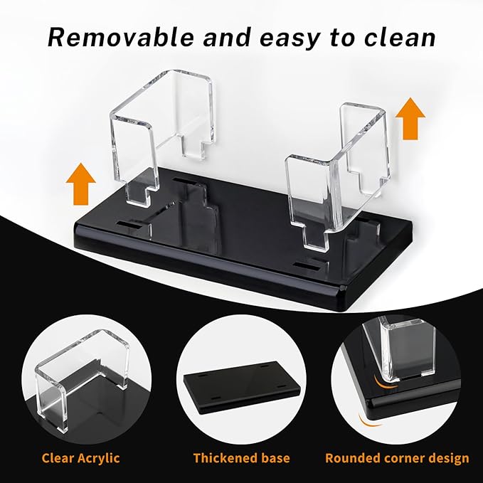 Acrylic Business Card Holder Black 1Pack Enlarged Holds 120 Cards for Office/Exhibition/Restaurant Desk/Counter Display Name Card Organizer Stand