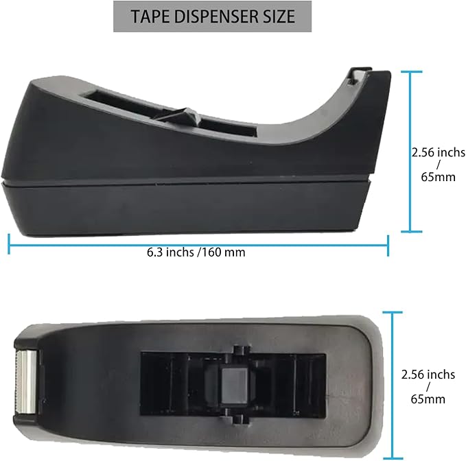 Transparent Tape with Dispenser 10 Pack Tape Dispensers Desk unweighted Non Skid Base Desktop Dispenser Bulk for Office Home School