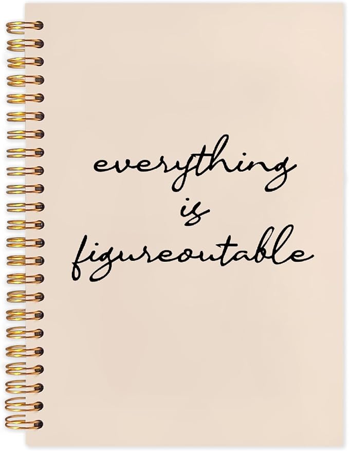 SNNDER Everything Is Figureoutable Inspirational Notebook Journal, Motivational Gifts for Coworkers Women Men, Positive Affirmation Journal Notebook, Hardcover Spiral Notebooks 5.5x8.3 Inch