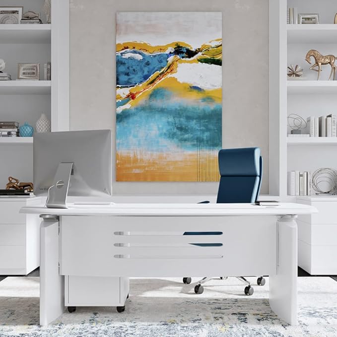 ZURI Draper Leather Executive Chair with Aluminum Frame Dark Teal