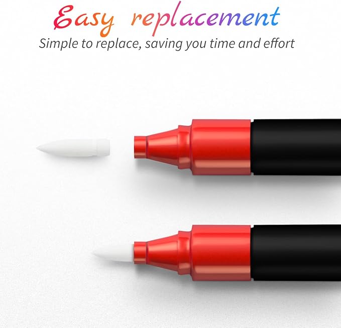 10Pcs Acrylic Marker Pen Tips - Replacement Nibs for Refillable Brush Pens - Art Supplies for Sketching and Drawing Compatible with Oil Markers