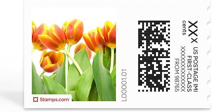 Spring Blossoms NetStamps 120-Pack (5 Sheets) Printable Postage Labels (Stamps.com Subscription Required) - Print Approved Postage - Inkjet & Laser Printers - Business, Personal, Home