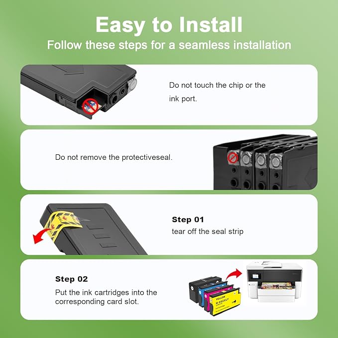 952XL Ink Cartridges Combo Pack with Upgrade Device Replacement for HP 952 XL Ink Cartridge for HP Officejet Pro 7740 8720 8710 8210 8715 8740 8702 8730 8725 Printers (Black Cyan Yellow Magenta)