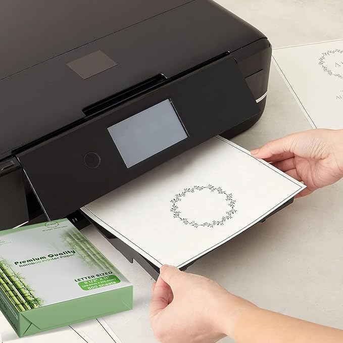 Bamboo Printer Paper - 8 1/2” x 11”- 20LB Multipurpose White Paper - Made from Bamboo Fiber, Renewable Resources, Zero Trees Used - 3 reams (1500 Sheets)