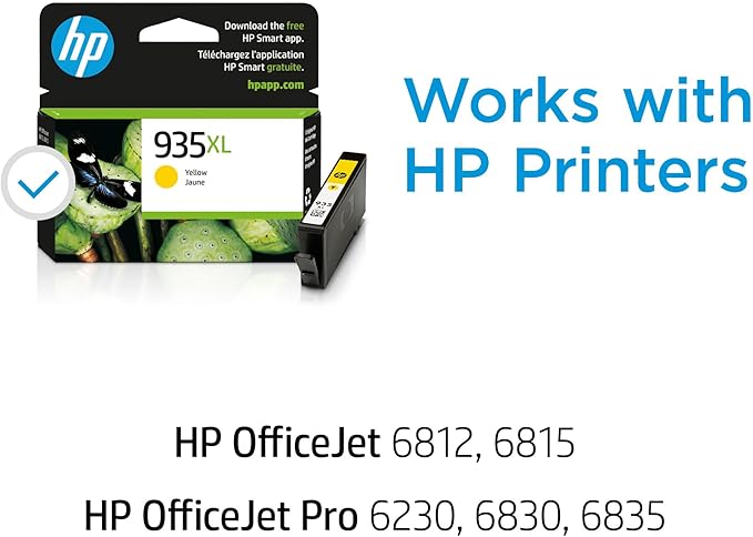 HP 935XL Yellow High-yield Ink Cartridge | Works with HP OfficeJet 6810; OfficeJet Pro 6230, 6830 Series | C2P26AN