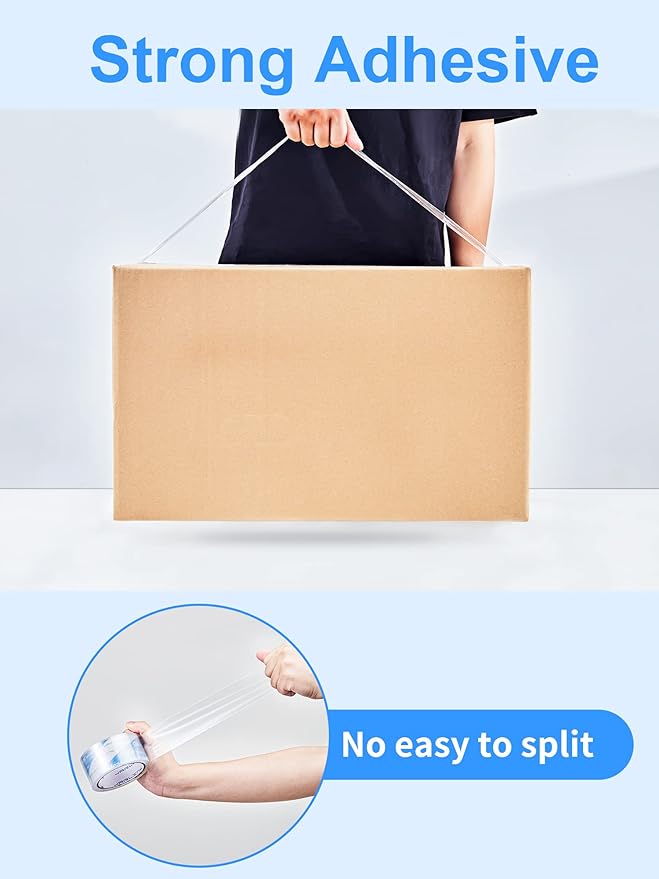 JARLINK Clearer Packing Tape 18 Rolls, Heavy Duty Packaging Tape for Shipping Packaging Moving Sealing, 2.7mil Thick, 1.88 inches Wide, 60 Yards Per Roll, 1080 Total Yards