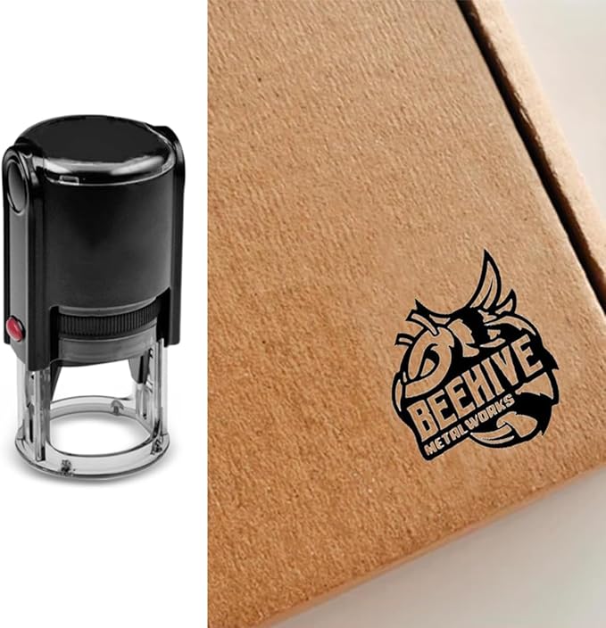 Custom Logo Stamp Personalized Image Self Inking Stamper Customized Business Logo Text Stamps-4 Different Sizes-5 Ink Color Options
