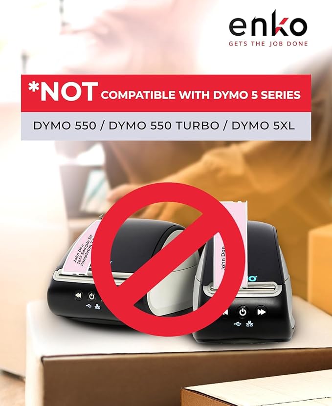 enKo [6 Rolls, 2100 Labels] Address, Shipping & Barcode Labels 30252 - Pink (1-1/8" x 3-1/2") Compatible for Dymo LabelWriter