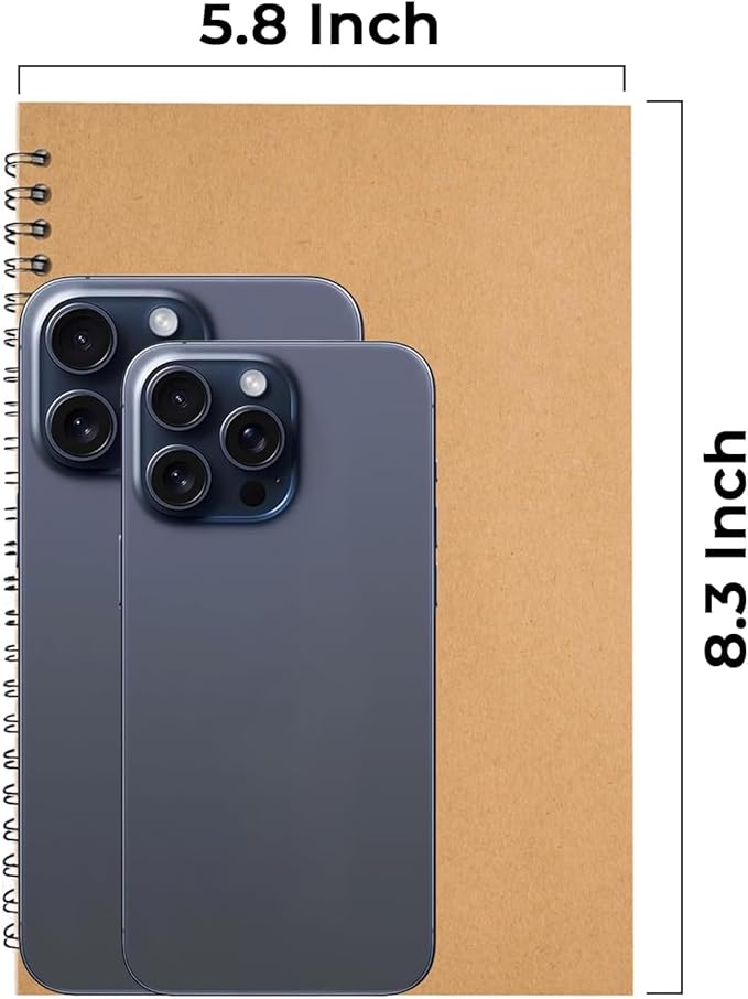 12 Pack Lined Journal Spiral Notebook College Ruled, 5.8 x 8.3, 120 Pages (60 Sheets), 100 GSM Thick Paper Notebooks, Daily Writing Journals for Men and Women, Work, Office & School Supplies