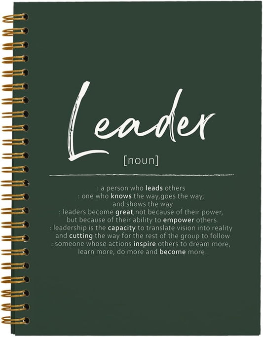 OXW Leadership Gifts Notebook Journal, Leader Gifts for Women Men, Office Notebook for Work, Thank You Gifts for Leader Mentor Boss Supervisor, Dark Green Spiral Notebook 5.5 x 8.3
