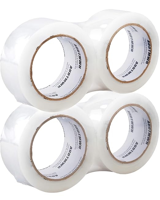 Packing Tape Refills, Clear Packaging Tape Heavy Duty Designed for Moving, Shipping and Packing, Mailing,1.88" x 60 yds, 4 Rolls