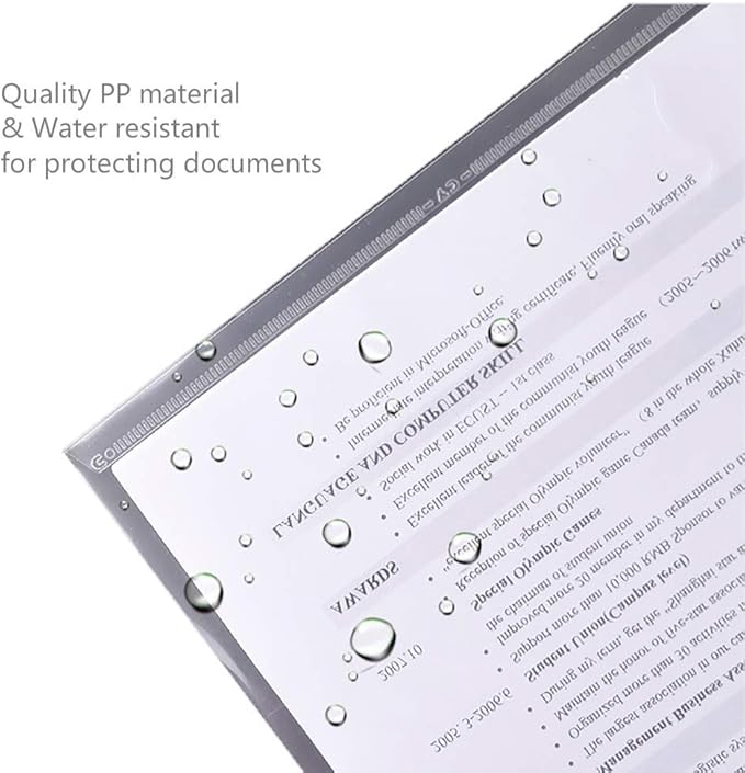Plastic Envelopes with Button Snap Closure, 20pcs Clear Poly Folders for Documents, Letter Size, A4 Size, for School and Office Supplies