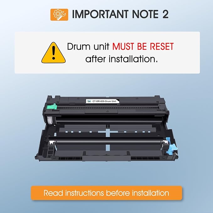 DR820 DR-820 Drum Unit Black 2 Pack Compatible Replacement for Brother DR820 DR 820 DR-820 for HL-L6200DW HLL6200DW L6200DW MFC-L5850DW MFC-L5900DW MFC-L5700DW HL-L5200DW L5200DWT Printer Ink