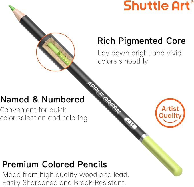 Shuttle Art 36 Colored Pencils, Botanical Themed Colored Pencils for Adult, Soft Core Color Pencils, Coloring Pencils for Adults Kids Artists Beginners Drawing Coloring Sketching