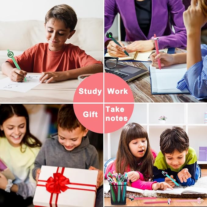 10 Pcs Halloween Ballpoint Pen DIY Retractable Gel Ink Pen Princess and Witch Cartoon Pens for Office Stationary Writing Pen Party Favors