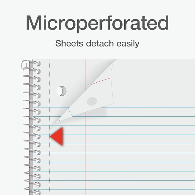 Oxford Spiral Notebooks, 3 Pack, 1 Subject, College Ruled Notebooks for School, 8 x 10.5 Inches, 70 Sheets, Assorted Pastel Colors, Back to School Supplies (1002540)