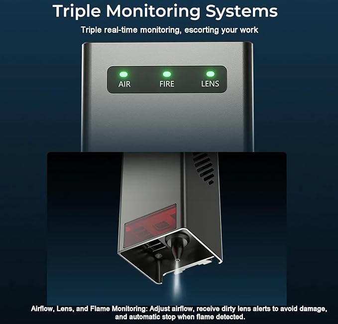 CREALITY FALCON2 22W Laser Engraver Machine with Air Assist, 220W High Accuracy Laser Cutter and Engraver Machine Laser Engraving Machine for Metal and Wood, 25000mm/min Faster Engraving