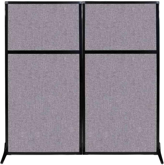 Versare Workstation Partition | Portable Wall Divider | Modern Office Cubicle | Free Standing Privacy Screen | Flexible Work Space | 66" x 70" Cloud Gray Fabric Panels