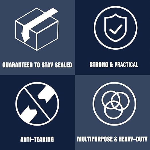 PANDRI Packing Tape, 12 Rolls Heavy Duty Clear Packaging Tape for Shipping Packaging Moving Sealing, 1.88 inches Wide, 65 Yards Per Roll, Total 780 Yards