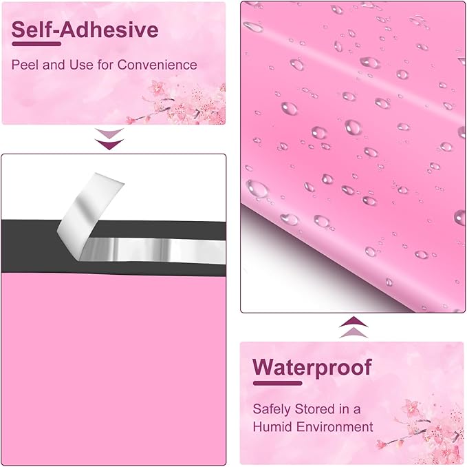 120PC Poly Mailers 6x9 Inch Pink Mailing Envelopes Bags Shipping Bags with Self Adhesive Waterproof and Tear-Proof Postal Bags