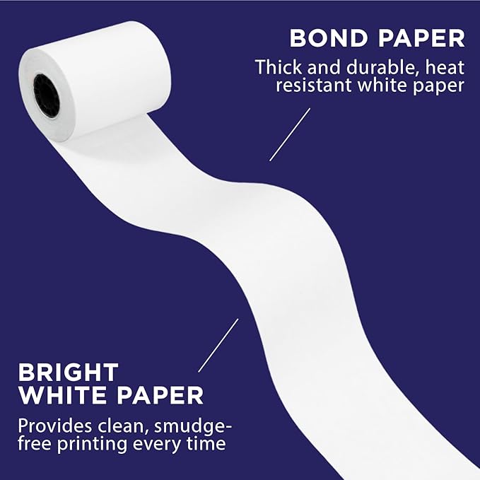 Adding Machine Bond Paper Rolls for Finance and Tax Professionals by Paper Planet | Printing Calculator Rolls Compatible with Select Canon, Casio, Sharp, and Victor Adding Machines | 12 Rolls