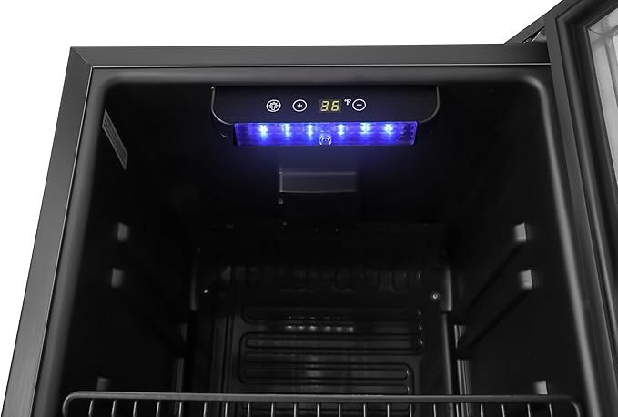 KoolMore 18 in. 3.2 Cu. Ft. Beverage Refrigerator Merchandiser with Stainless Steel Trim and Touch Panel For Soda, Beer or Wine Perfect for Use in a Commercial or Home Setting, ETL Listed (KM-BR32SS)