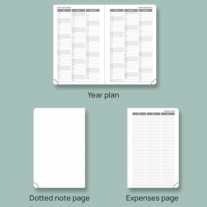 POPRUN Pocket Planner 2025-2026, (Purse Size 4''x 6.25'' Hard Cover) Academic Year Calendar Daily Weekly and Monthly (July 25-June 26) with Hourly Time Slots, 100 GSM Paper - Burgundy