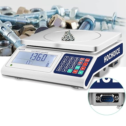 Counting Gram Industrial Scale Parts and Coin Weighing Scale 0.1g Precision Digital Electronic Scale 33lb x 0.00022lb 15kg x 0.1g with RS232 Port