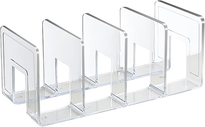 SAYEEC Acrylic File Sorter, Clear File Holder Acrylic Desk Organizer, Sturdy Desktop Files Organizer Files Folder Holder Rack for Envelopes Mail Letter Paper Notebook Electronics (2)