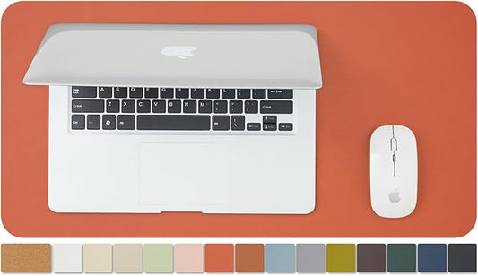 Compact Cork Desk Mat - Small Dual-Sided Desk Pad for Office and Home - Desk Organization and Accessories - Ideal for Large Mouse Pad and Small Desk Mats on Top of Desks(Orange,23.6"x 11.8")