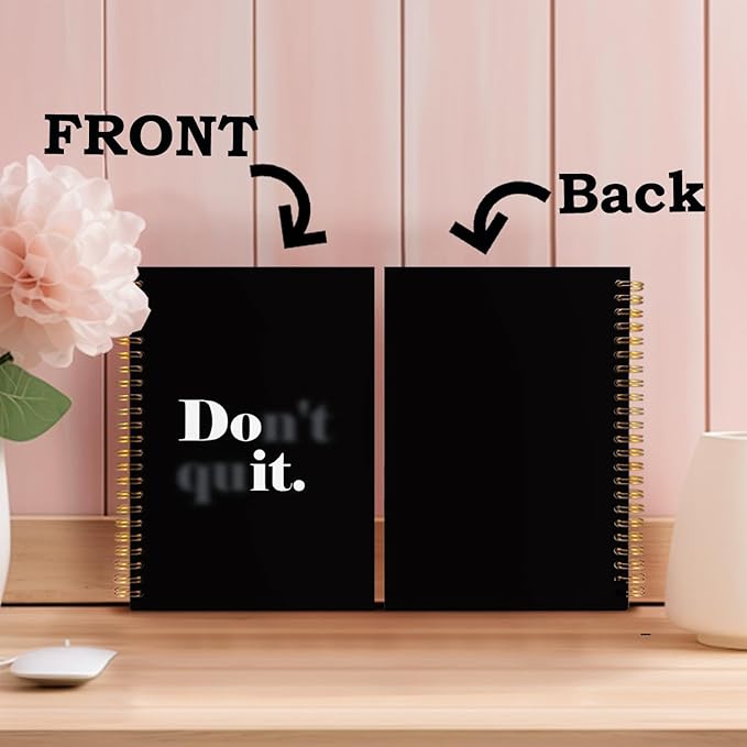 SNNDER Don't Quit Motivational Notebook Journal, Inspirational Entrepreneur Positive Affirmation Journal for Women Men, Motivational Gifts for Coworkers Hardcover Spiral Notebooks 5.5x8.3 Inch