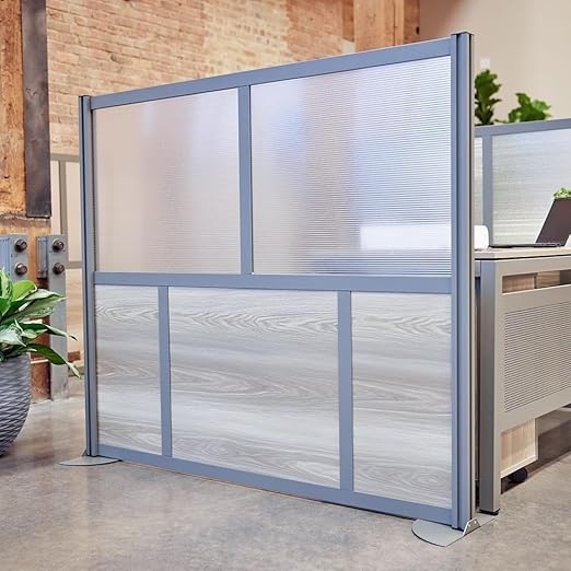 NBF Office Partition, Cubicle Wall Divider, Modern Room Separator, Free Standing Privacy Panel, 52" H x 60" W, Indoor, Espresso