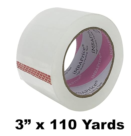 iMBAPrice 3-Inches Clear Packaging Tape, 6 Roll of 110 Yards (24 x 330 Feet) Long 3" Wide Shipping Tape for Box Office Moving Packaging Shipping