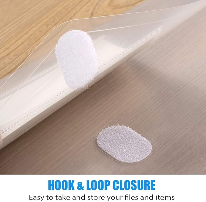 Sooez 10 Pack Plastic Envelopes File Folders, Clear Folder for Document US Letter A4 Size Poly Envelopes with Label Pockets for School Home Work Office Organizer, Clear