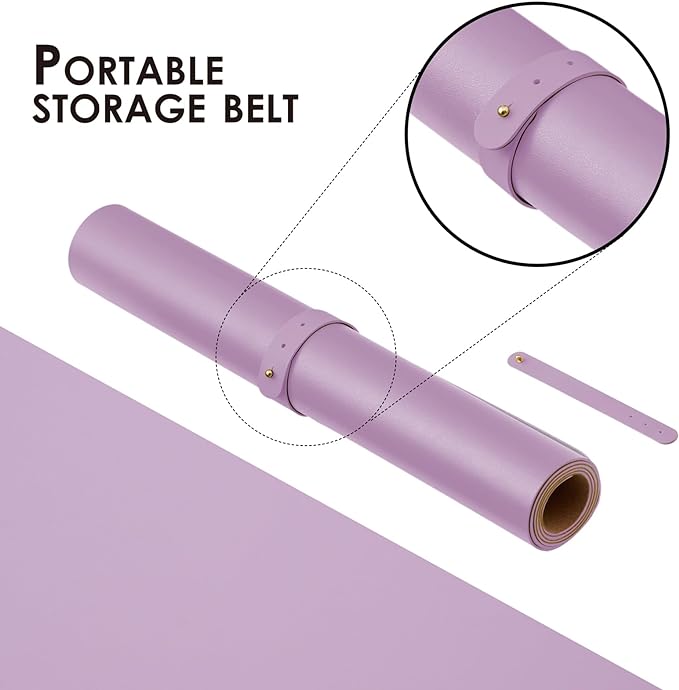 Cork Desk Mat - Dual-Sided Desk Pad for Office and Home - Desk Organization and Accessories - Ideal for Large Mouse Pad and Desk Mats on Top of Desks(Purple,27.6"x 13.8")