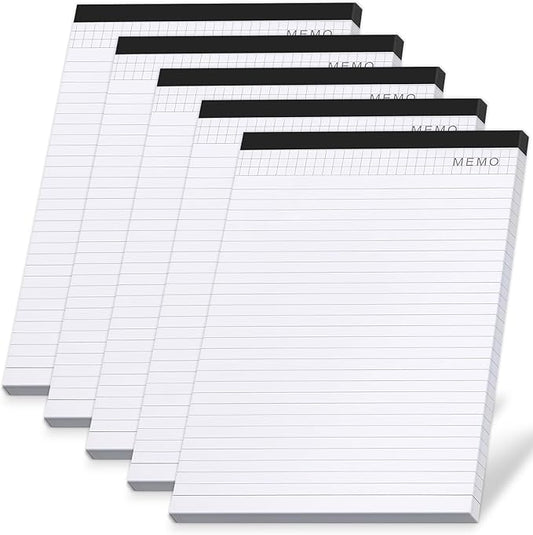 SAYEEC Legal Pads, A4 Size Wide Ruled Writing Note Pads, 8" x11" Lined Notepad Notebook Paper for Business School College Office, 40 Sheets Per Pad, 5 Pack