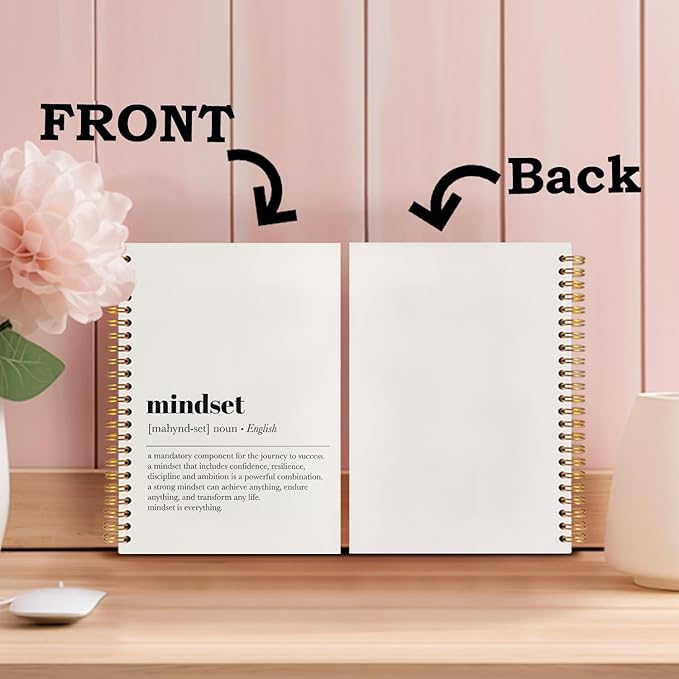 SNNDER Inspirational Mindset Notebook Journal, Motivational Affirmation Journal for Coworkers Women Men, Hardcover Spiral Notebooks 5.5x8.3 Inch
