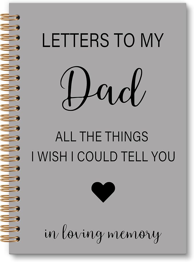 Memorial Gifts for Loss of Dad Grief Notebook Journal, Letters to My Dad in Heaven Journal, Sympathy Notebooks Gifts for Loss of Dad Father, In Loving Memory Sympathy Gifts, 6x8.2In