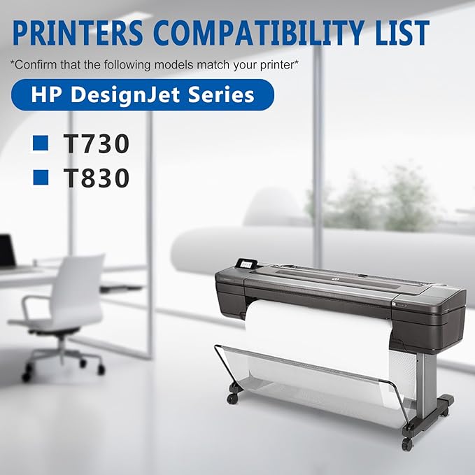 HPQ 728 Ink Cartridge Cyan 130ml Compatible with DesignJet T730 T830 MFP Large Format Plotter Printers (F9K17A) (1-Pack, Cyan)