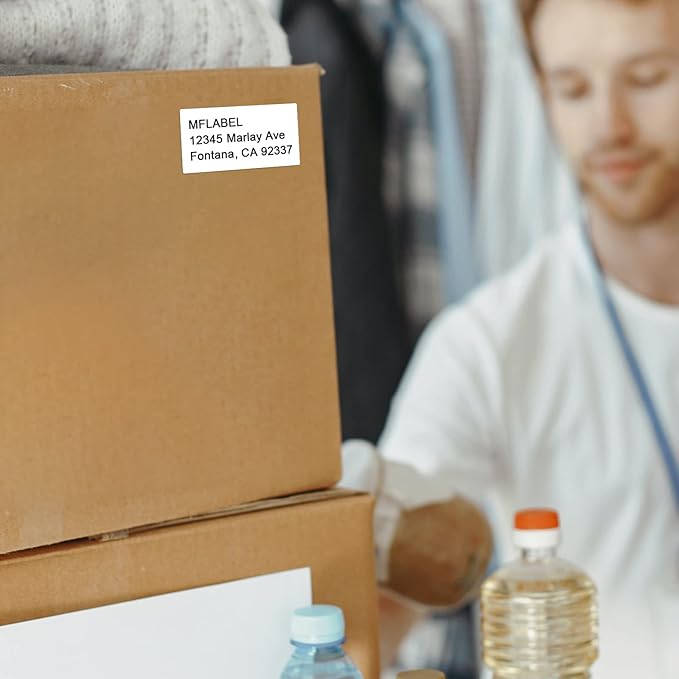 MFLABEL 2"x4" Shipping Labels - 1000 Premium Matte White Address Labels for FBA, Laser & Inkjet Printers (100 Sheets, 10/Sht) + Free Fragile Stickers!