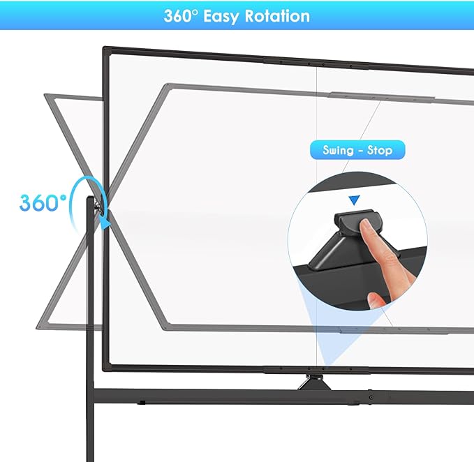 maxtek Rolling Whiteboard, 48x36 Large Magnetic White Board with Stands, Big Double-Sided White Board Dry Erase on Wheels for Homeschool, Home Office, Office, School (Black, 48 x 36)