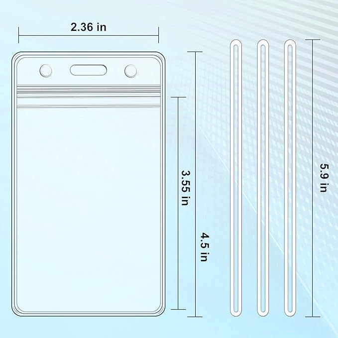 10 Pack Clear Plastic Luggage Bag Tag Holder Badge Label Tag Holder with 10 Pack Luggage Loops Straps for Office Business Travel Supplies