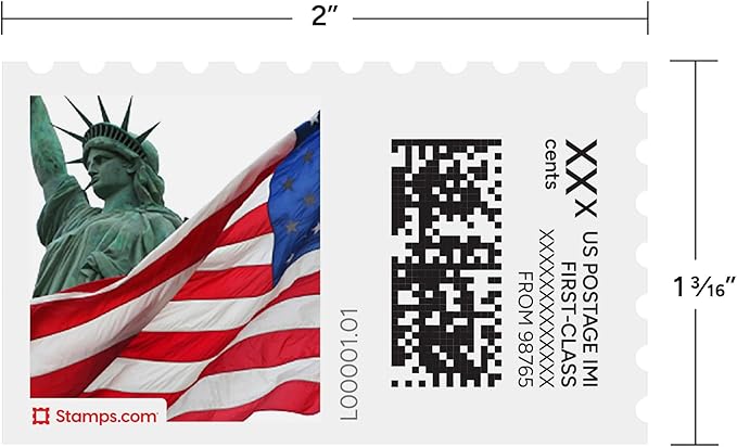Liberty NetStamps 1200-Pack (50 Sheets) Printable Postage Labels (Stamps.com Subscription Required) - Print Approved Postage - Inkjet & Laser Printers - Business, Personal, Home