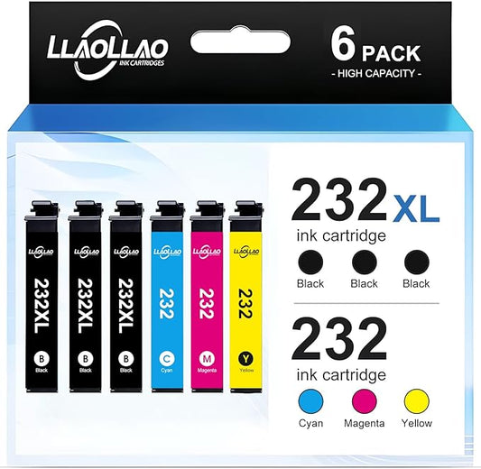 232 Ink Cartridge Remanufactured Replacement for 232xl Ink Cartridges Combo Pack T232 232 Compatible with XP-4200 XP-4205 WF-2930 WF-2950 Printer (3 Black Cyan Magenta Yellow)