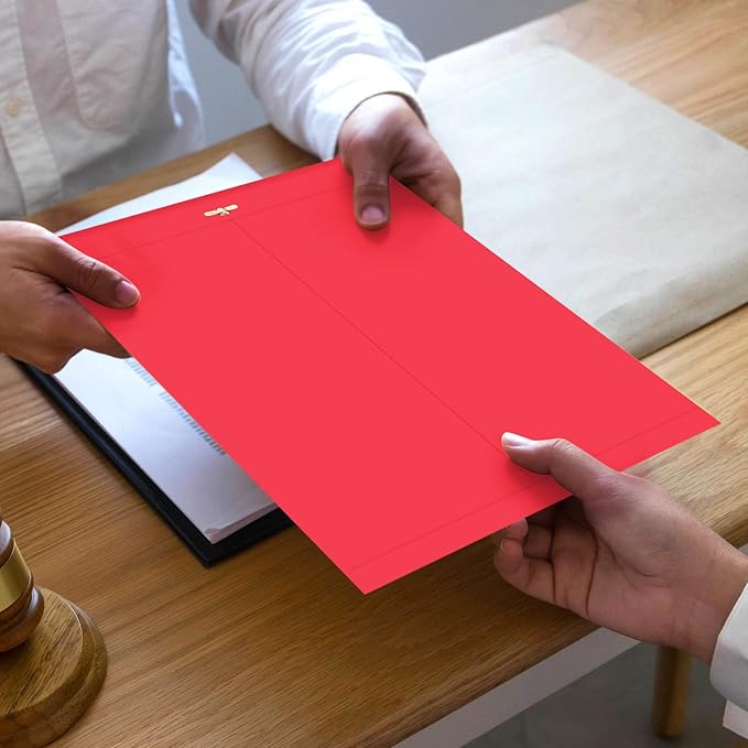 40 Pcs Extra Large Mailing Clasp Envelopes 14 x 18 Inch Jumbo Kraft Catalog Manila Envelope with Clasp Closure for Oversized Big Document Office Home Business School Storing Mailing(Red)