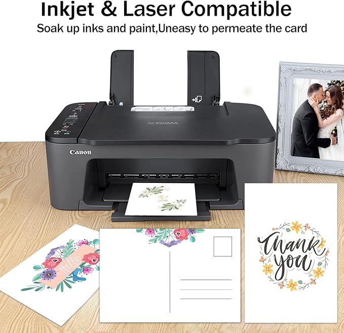 100 Pack White Blank Index Cards 4x6 Thick Paper, Goefun 80lb Heavyweight CardStock Unlined Notecards for Post Cards, Photo Paper, Recipe Cards