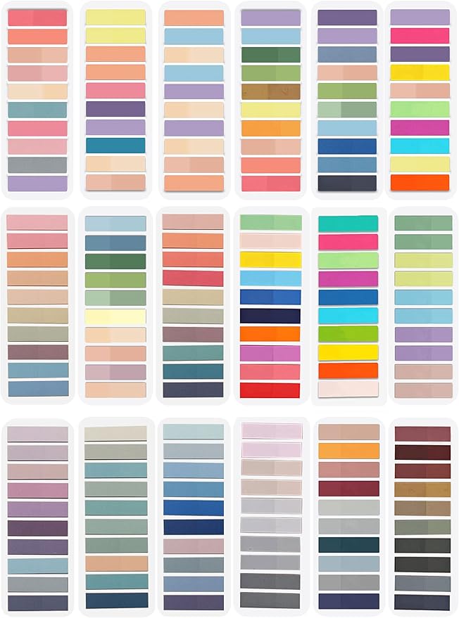 ELII 3600pcs Sticky Book Tabs,Writable Translucent Book Markers Annotating Page Tabs,Transparent Sticky Notes Tabs for Binders